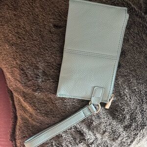 Thirty-One Blue Wristlet Clutch Sleek Design
